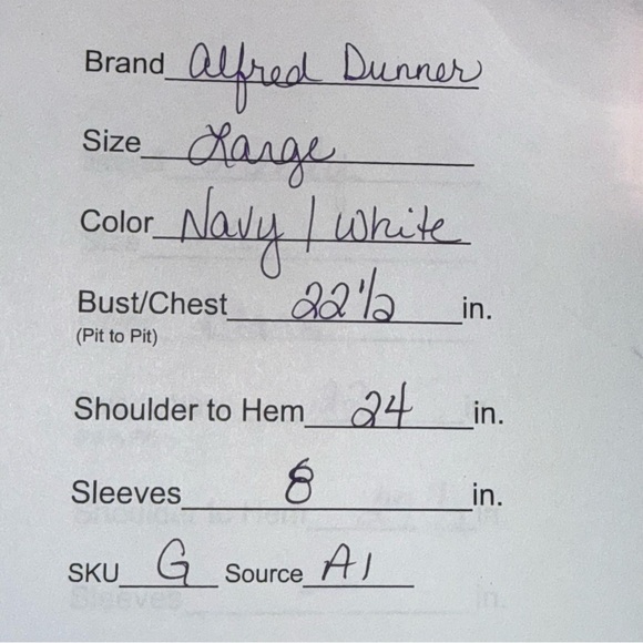 Alfred Dunner Navy Stripe Floral Tee Short Sleeve Casual Summer Top L - Picture 8 of 8